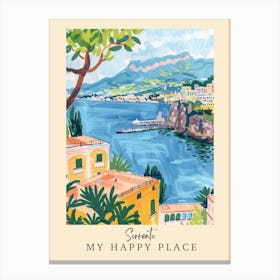 My Happy Place Sorrento 1 Travel Poster Canvas Print