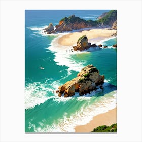 Rocky Beach In Portugal Canvas Print