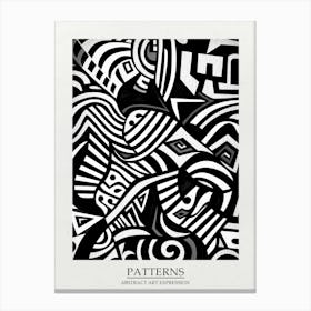 Patterns Abstract Black And White 1 Poster Canvas Print