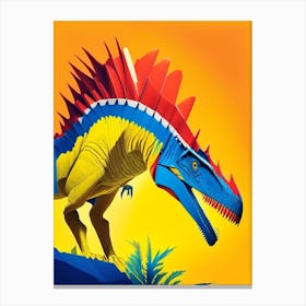 Spinosaurus Primary Colours Dinosaur Canvas Print