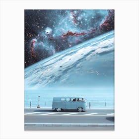 Space Pastel Blue Van Canvas Print