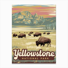 Yellowstone National Park Vintage V 09 Canvas Print