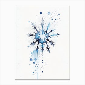 Bullet, Snowflakes, Minimalist Watercolour 2 Canvas Print