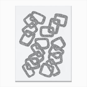 Rectangle Chain Silver Glitter  Canvas Print