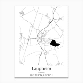 Laupheim,Germany Minimalist Map Canvas Print