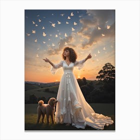 Woman In A White Dress Canvas Print