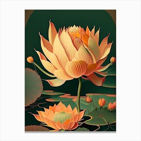 Early Lotus Retro Illustration 1 Canvas Print