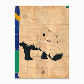 Hippopotamus 1 Cut Out Collage Canvas Print