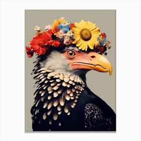 Bird With A Flower Crown Crested Caracara 3 Canvas Print