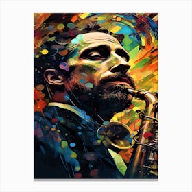 Thinking Of Jazz - Jazz Saxophone Player Canvas Print