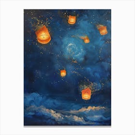 Lanterns In The Sky 3 Canvas Print