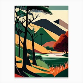 Lake District National Park United Kingdom Retro Canvas Print