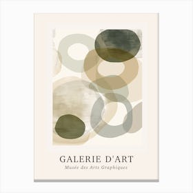 Galerie D'Art Abstract Abstract Circles Beige Green 5 Canvas Print