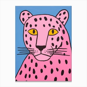 Pink Polka Dot Cougar 1 Canvas Print