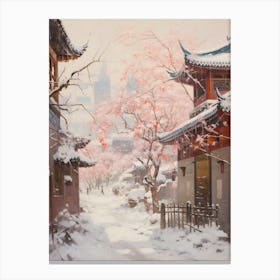 Dreamy Winter Painting Beijing China 1 Canvas Print