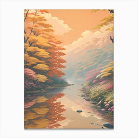 River In Autumn Canvas Print