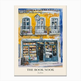 Lisbon Book Nook Bookshop 3 Poster Canvas Print