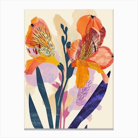 Colourful Flower Illustration Freesia 4 Canvas Print