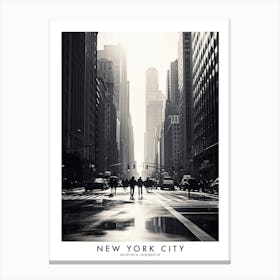 Poster Of New York City, Black And White Analogue Photograph 3 Canvas Print