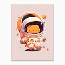 Astronaut In Spacesuit Cheering Cute Kawaii Canvas Print