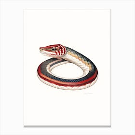 California Red Sided Garter Snake Vintage Canvas Print