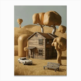 House In The Field 2 Canvas Print