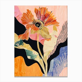 Colourful Flower Illustration Calendula 2 Canvas Print