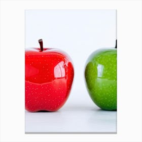 Red Apple Beside A Green Apple Embodying The Yin Yang Symbol High Contrast Soft Shadow Play Minim (1) Canvas Print