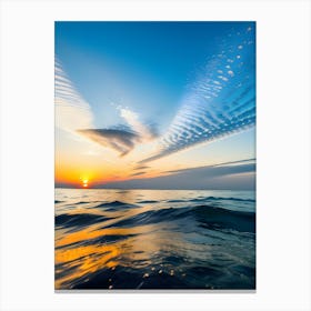 Sunset Over The Ocean-Reimagined 1 Canvas Print