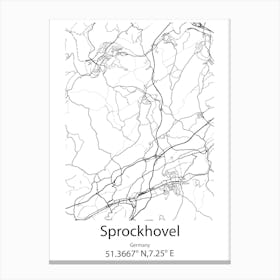 Sprockhovel,Germany Minimalist Map Canvas Print