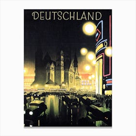 Deutchland, Berlin, Travel Poster From The Thirties Canvas Print