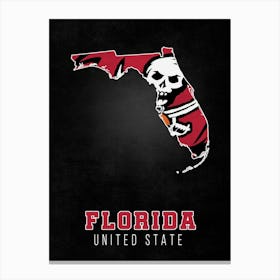 Tampa Bay Buccaneers Florida State Map Canvas Print