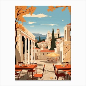 Greece 4 Travel Illustration Canvas Print