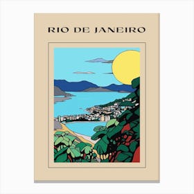 Minimal Design Style Of Rio De Janeiro, Brazil 3 Poster Canvas Print