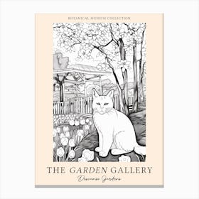 The Garden Gallery, Descanso Gardens, Usa, Cats Line Art 2 Canvas Print