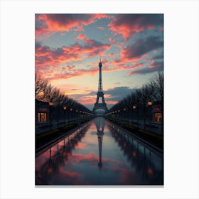 Eiffel Tower At Sunset Canvas Print