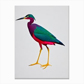 Green Heron 2 Origami Bird Canvas Print