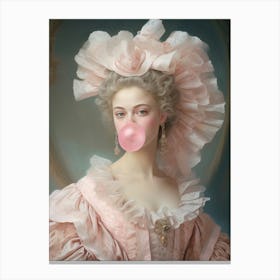 Royal Lady With Bubblegum Canvas Print