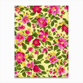 Magnolia Repeat Retro Flower Canvas Print