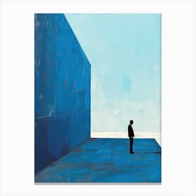 'Blue Wall' Minimalism Canvas Print