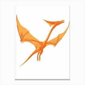 Orange Pterodactyl Silhouette 2 Canvas Print