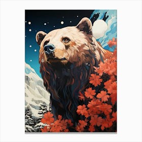 Bear In The Snow Canvas Print