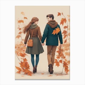 Dreamshaper V7 Men And Woman Holding Hands Tail The Leaves Coz 1 Canvas Print