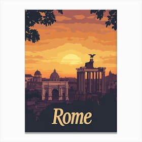 Aihrgdesign A Mid Century Modern Travel Poster For Rome Showi 91fa7ee8 9b81 42f0 855e B9629ea478d4 1 Canvas Print