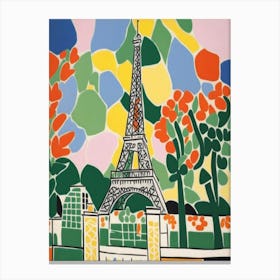 Paris Eiffel Tower Matisse Style 2 Canvas Print