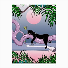 The Panther And The Butterfly Canvas Print