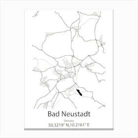 Bad Neustadt,Germany Minimalist Map Canvas Print