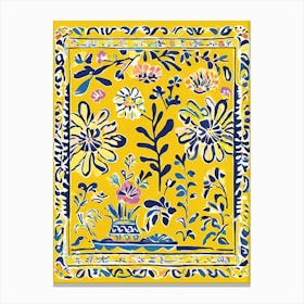 Yellow Floral Pattern Canvas Print