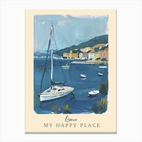 My Happy Place Genoa 4 Travel Poster Canvas Print
