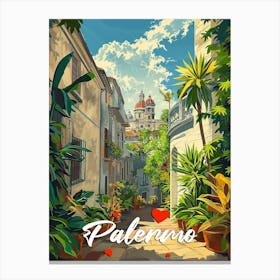 Vintage Palermo Poster Canvas Print